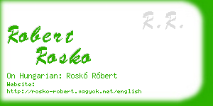robert rosko business card
